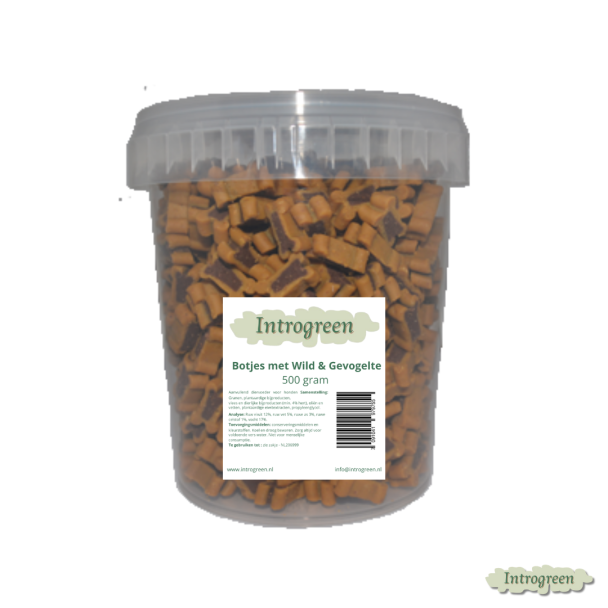 Botjes met Wild en Gevogelte 500 gram hondensnack