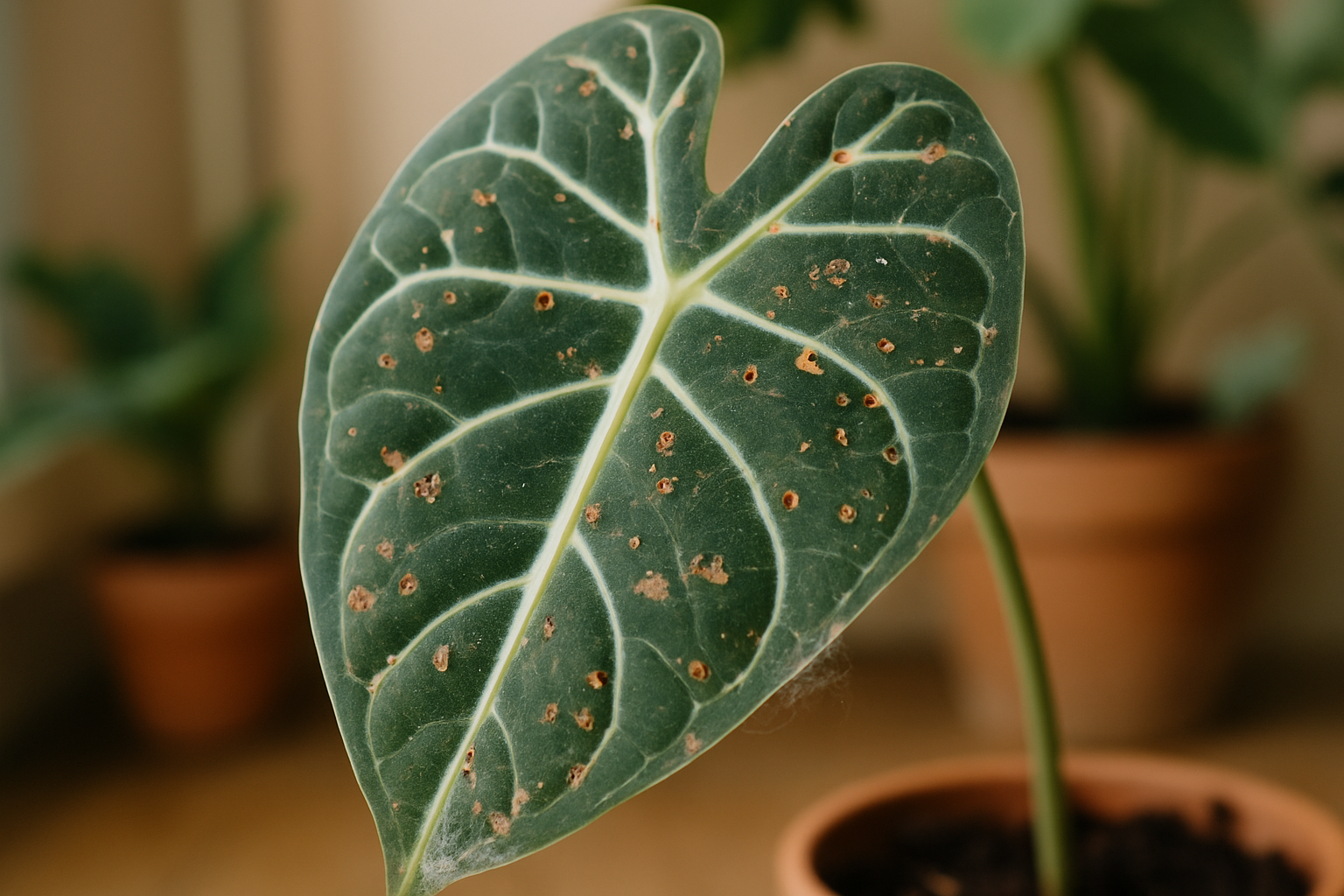 Plagas y enfermedades en Alocasia: Reconocimiento y manejo