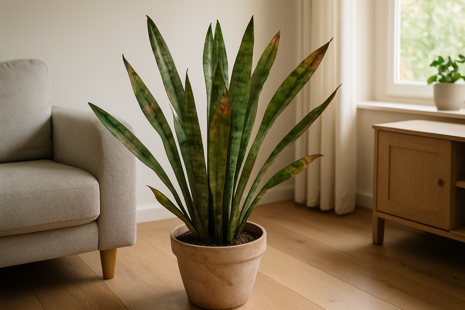 Hojas marrones o bordes secos en plantas de interior