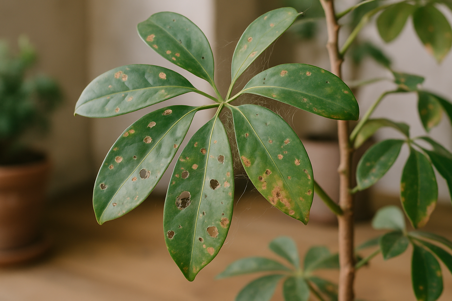 Plagas en Schefflera: reconocer y actuar