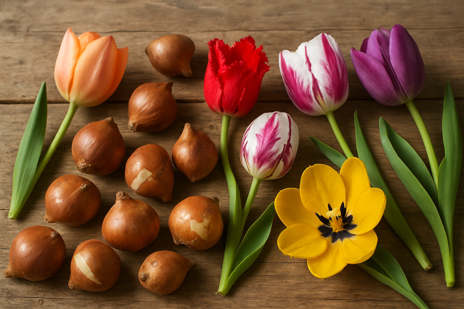 Tipos y colores de bulbos de tulipán