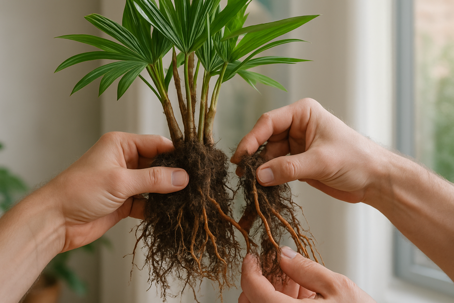 Propagación de la palmera Rhapis